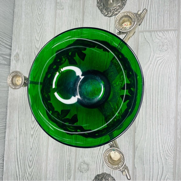 Vintage Godinger Silver Reindeer Christmas Candle Holder Bowl & matching sticks - Picture 7 of 9